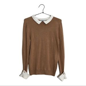 Zara knit camel colored collard sweater